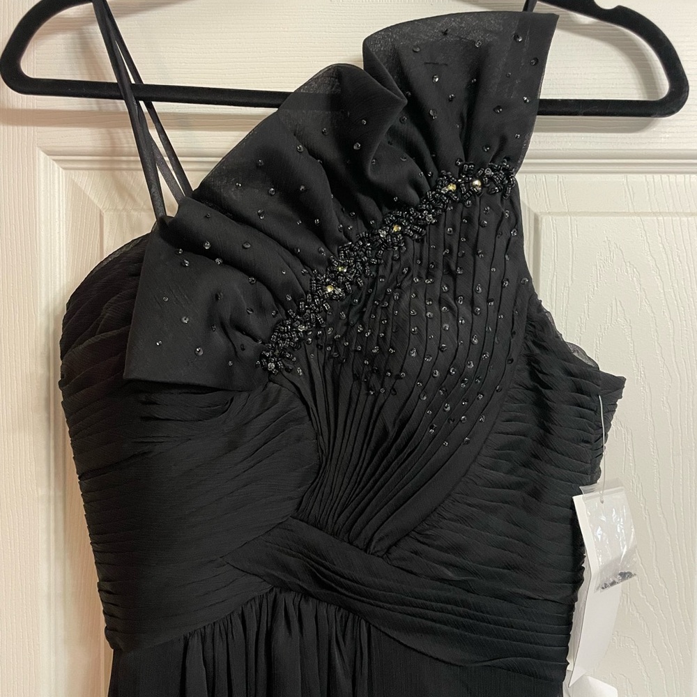 Adrianna Papell Black One Shoulder Dress